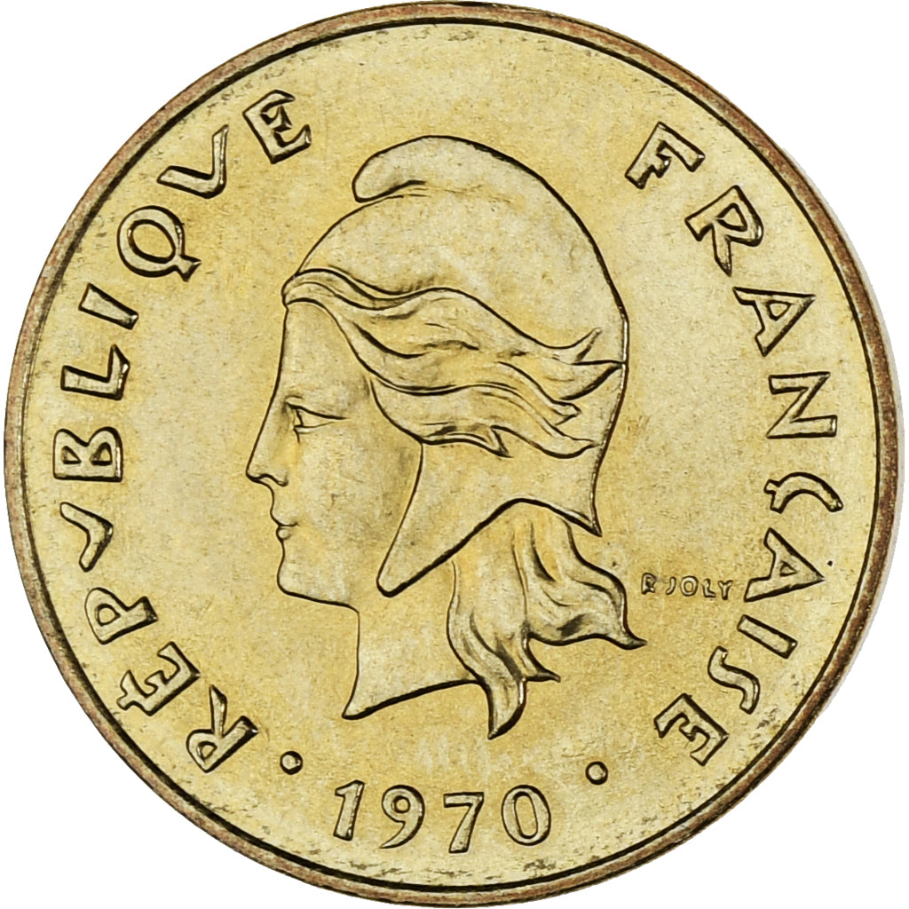 Moneta, Nuove Ebridi, 5 Francs, 1970, Paris, SPL-, Nichel-ottone, KM:6.1