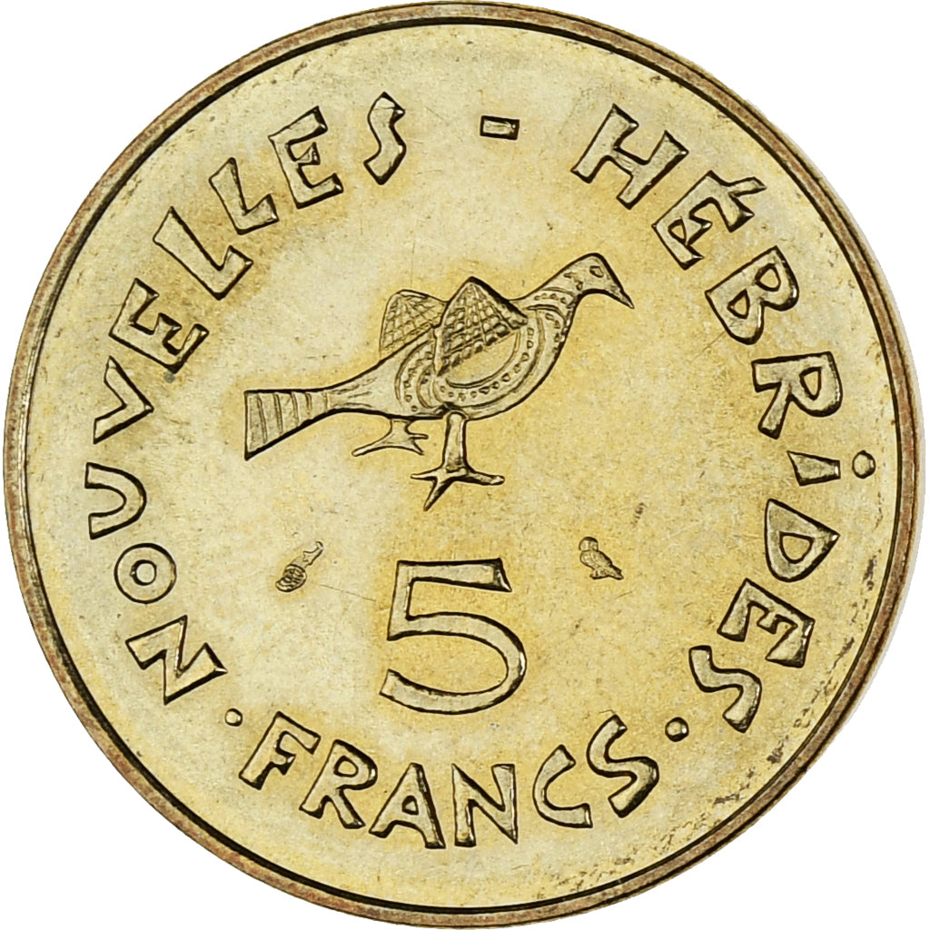 Coin, New Hebrides, 5 Francs, 1970, Paris, AU(55-58), Nickel-brass, KM:6.1