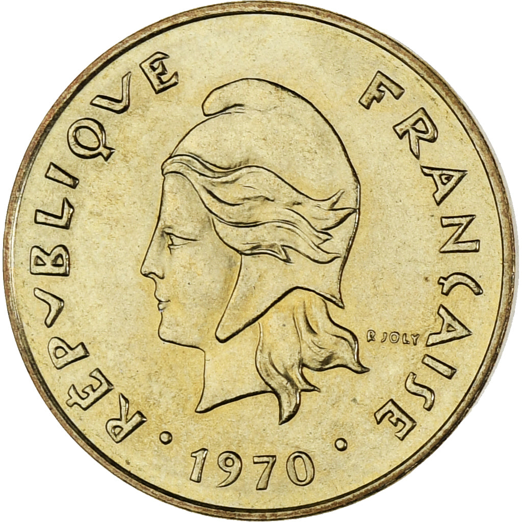 Coin, New Hebrides, 5 Francs, 1970, Paris, AU(55-58), Nickel-brass, KM:6.1