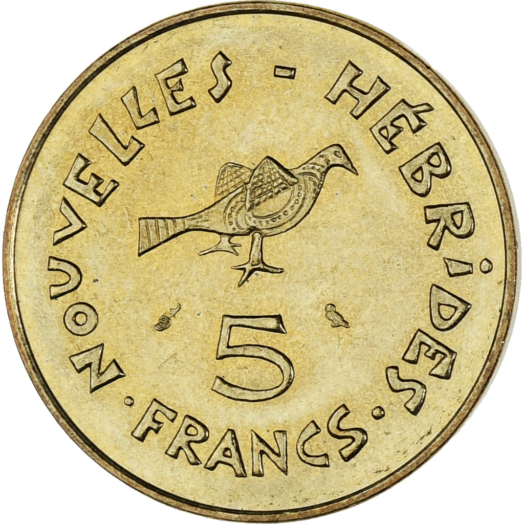 Coin, New Hebrides, 5 Francs, 1970, Paris, AU(55-58), Nickel-brass, KM:6.1