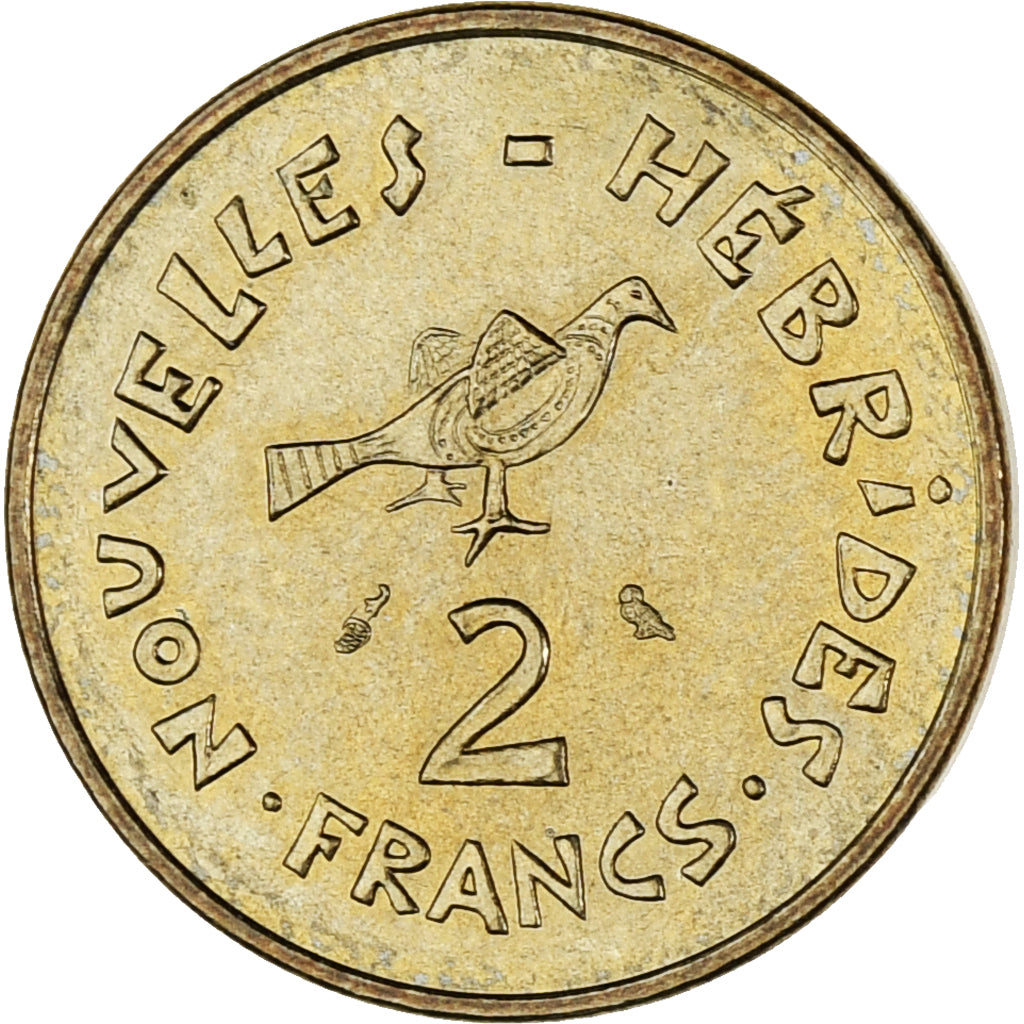 Moneta, Nuove Ebridi, 2 Francs, 1970, Paris, SPL-, Nichel-ottone, KM:5.1