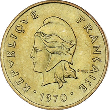 Moeda, Novas Hébridas, Franc, 1970, Paris, AU(55-58), Níquel-Latão, KM:4.1