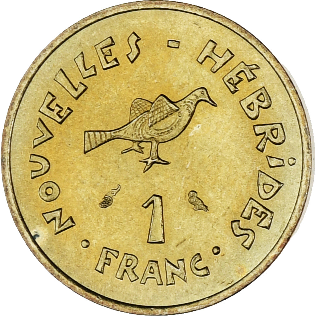Moeda, Novas Hébridas, Franc, 1970, Paris, AU(55-58), Níquel-Latão, KM:4.1