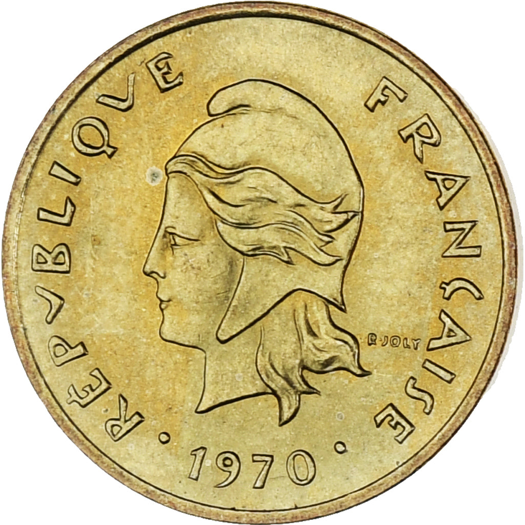 Moneta, Nowe Hebrydy, Franc, 1970, Paris, AU(55-58), Mosiądz niklowy, KM:4.1
