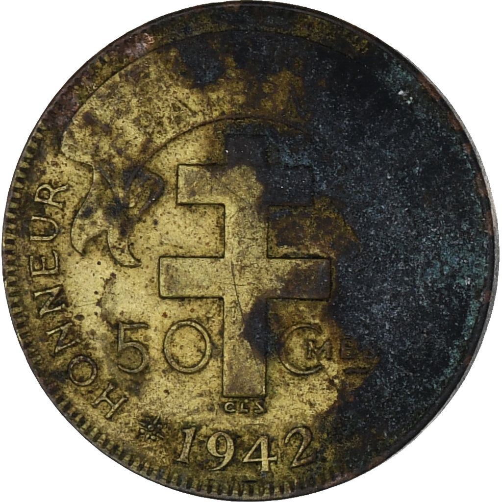 Monnaie, France, 50 Centimes, 1942, TB, Laiton