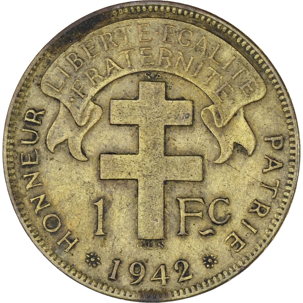 Monnaie, France, Franc, 1942, SUP, Laiton