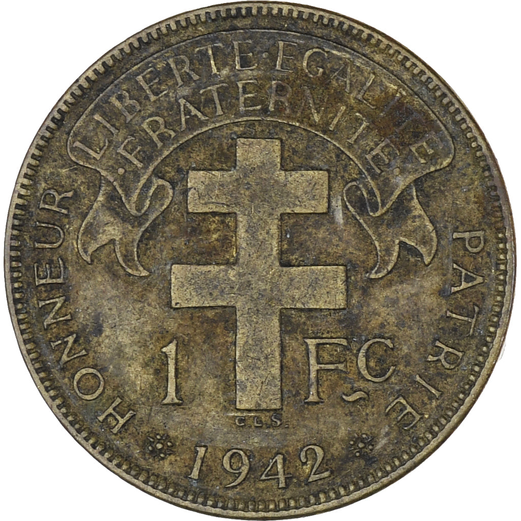 Coin, France, Franc, 1942, EF(40-45), laiton