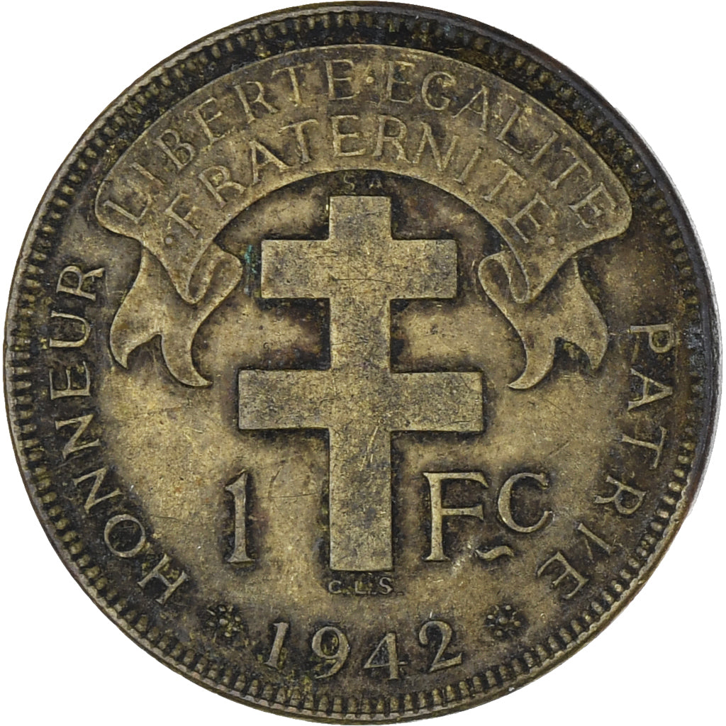 Moneta, Francia, Franc, 1942, BB, laiton