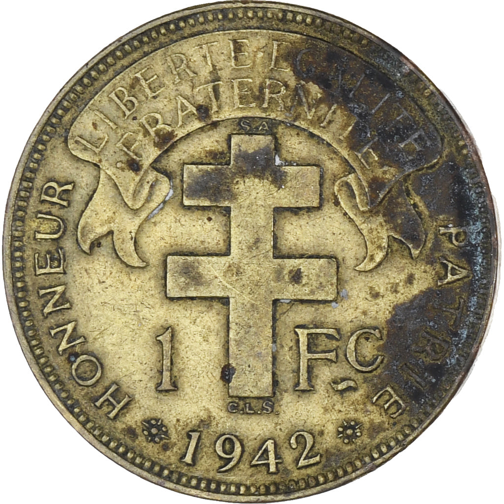 Münze, Frankreich, Franc, 1942, SS, laiton
