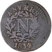 Coin, FRENCH STATES, ANTWERP, 5 Centimes, 1814, VF(20-25), Bronze, KM:2.1