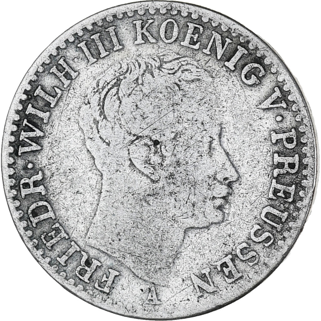 Coin, German States, PRUSSIA, Friedrich Wilhelm III, 1/6 Thaler, 1822