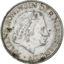 Munten, Nederland, Juliana, Gulden, 1957, ZF, Zilver, KM:184