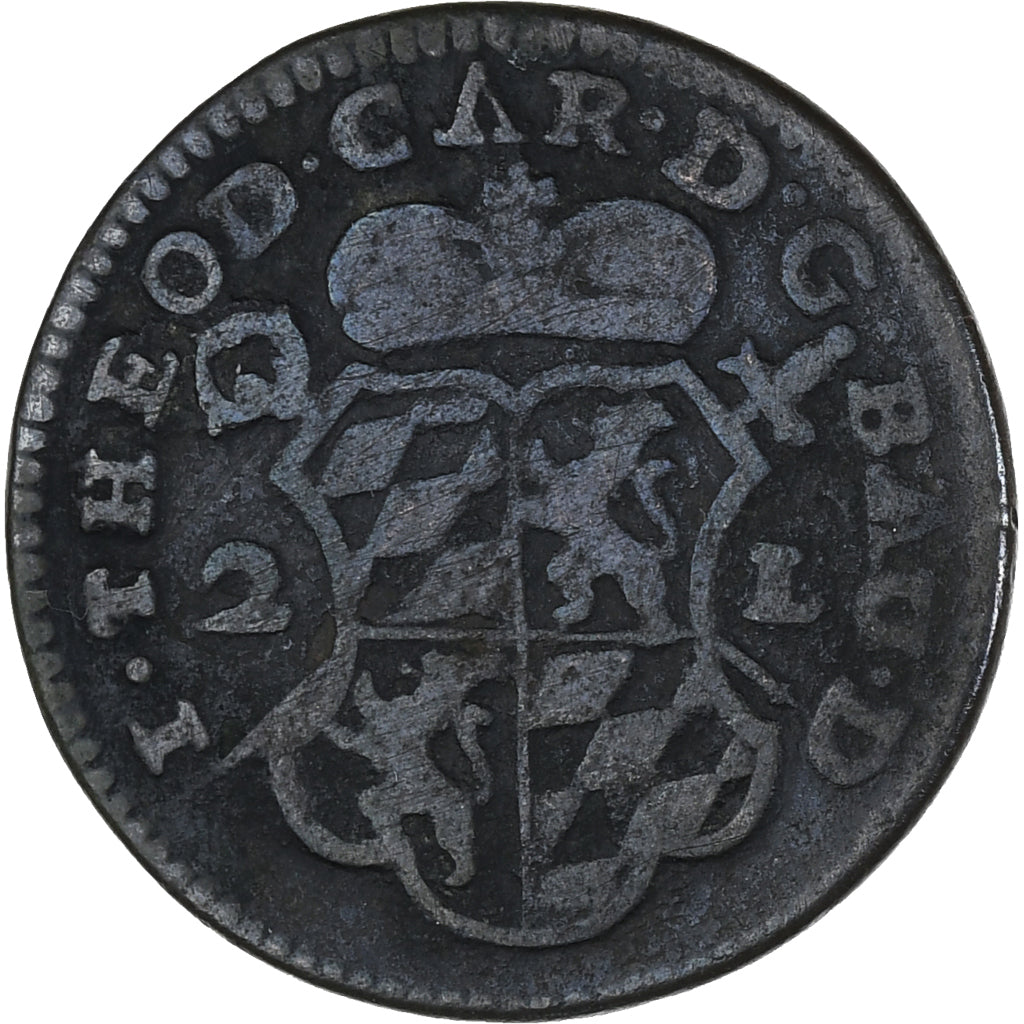 Coin, LIEGE, John Theodore, 2 Liards, 1751, Liege, VF(30-35), Copper, KM:158
