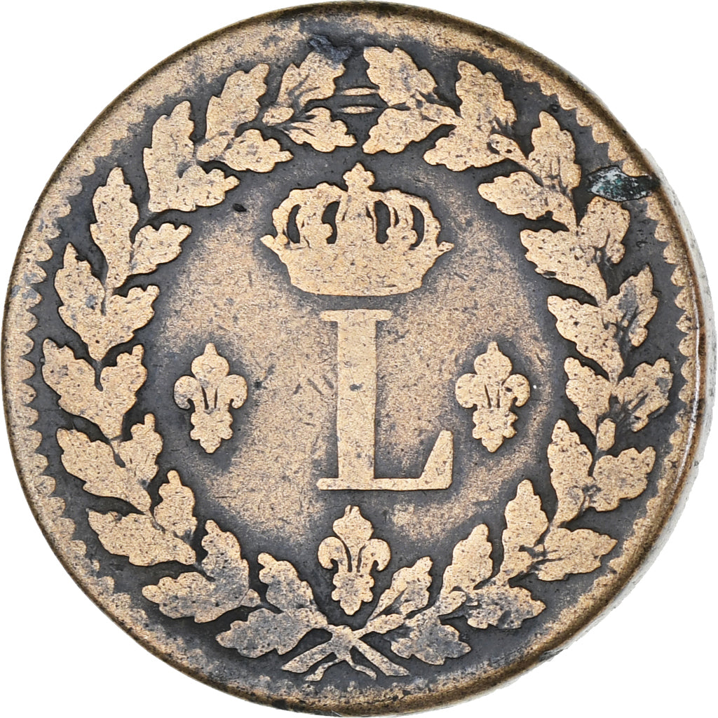 Münze, Frankreich, Louis XVIII, Decime, 1815, Strasbourg, S, Bronze, KM:701