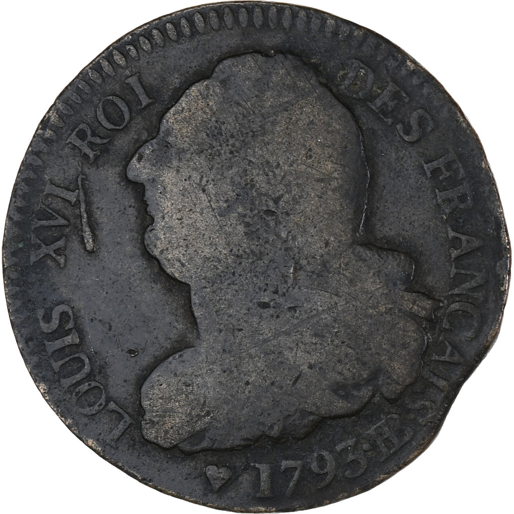Münze, Frankreich, 2 sols français, 2 Sols, 1793 / AN 5, Strasbourg, S
