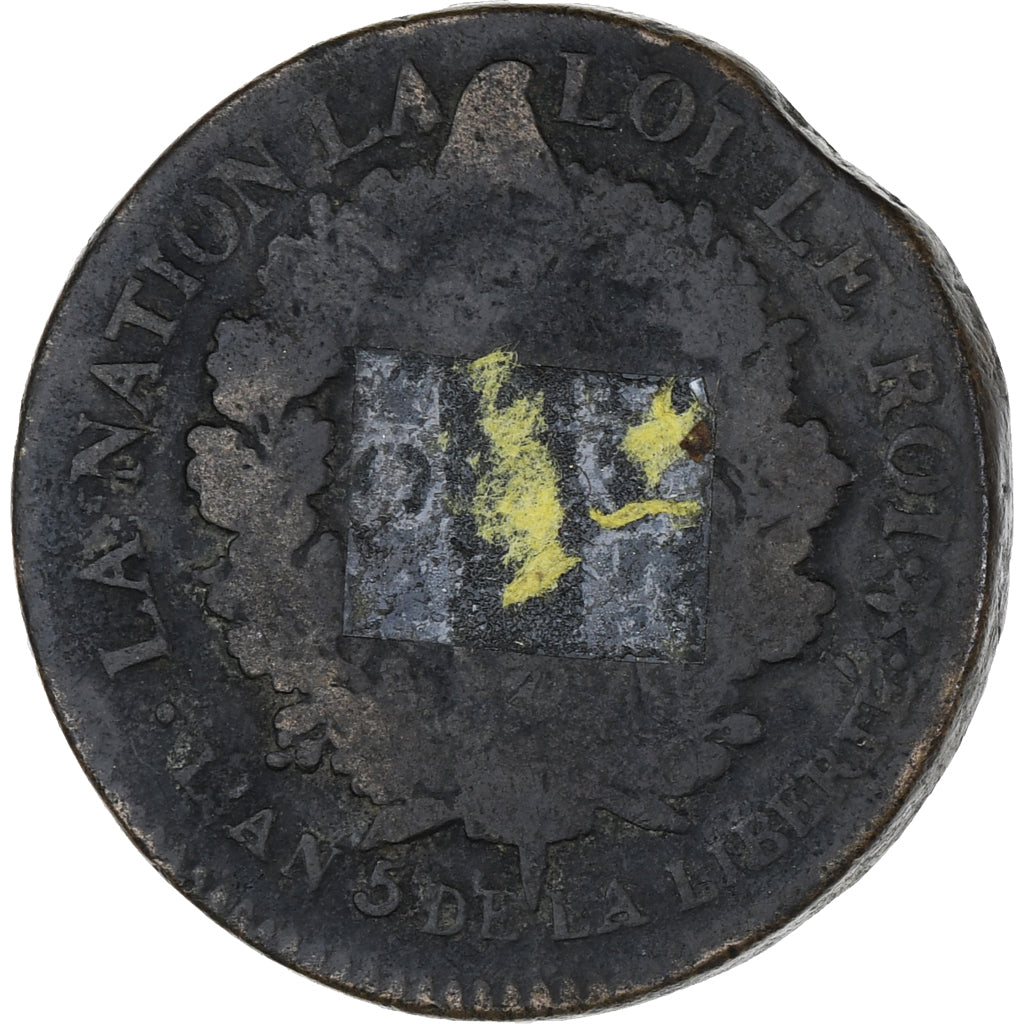 Münze, Frankreich, 2 sols français, 2 Sols, 1793 / AN 5, Strasbourg, S