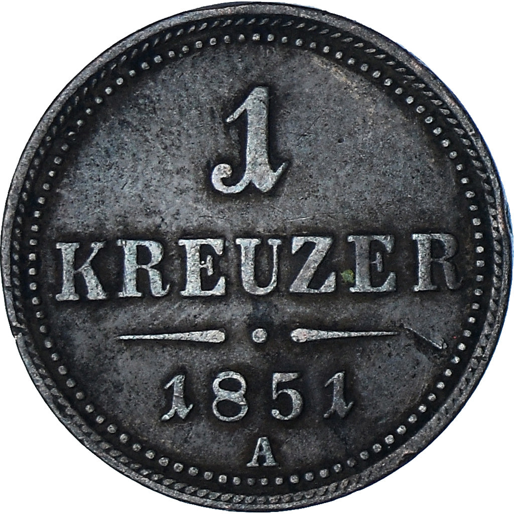Monnaie, Autriche, Franz Joseph I, Kreuzer, 1851, TTB, Cuivre, KM:2185