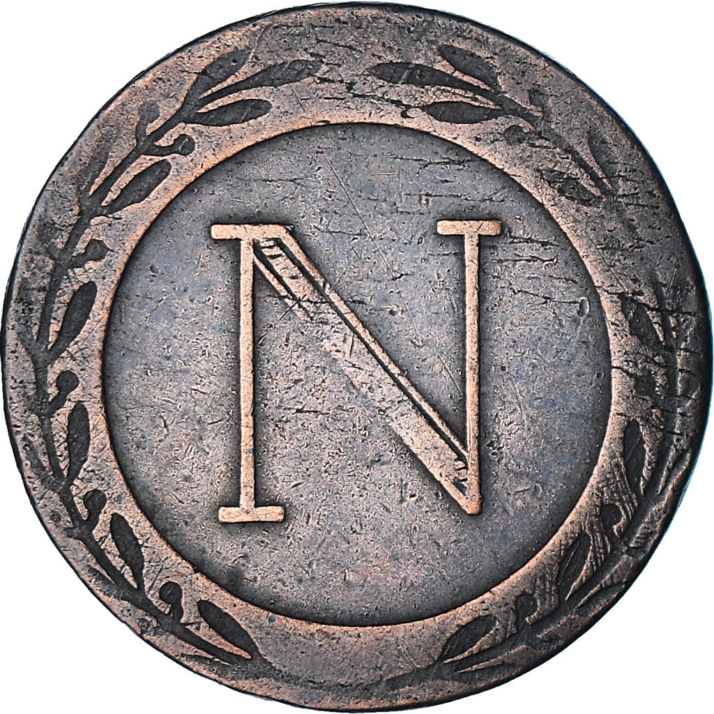 Moeda, França, Napoléon I, 5 Centimes, 1808, Strasbourg, F(12-15), Cobre