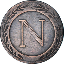 Moeda, França, Napoléon I, 5 Centimes, 1808, Strasbourg, F(12-15), Cobre
