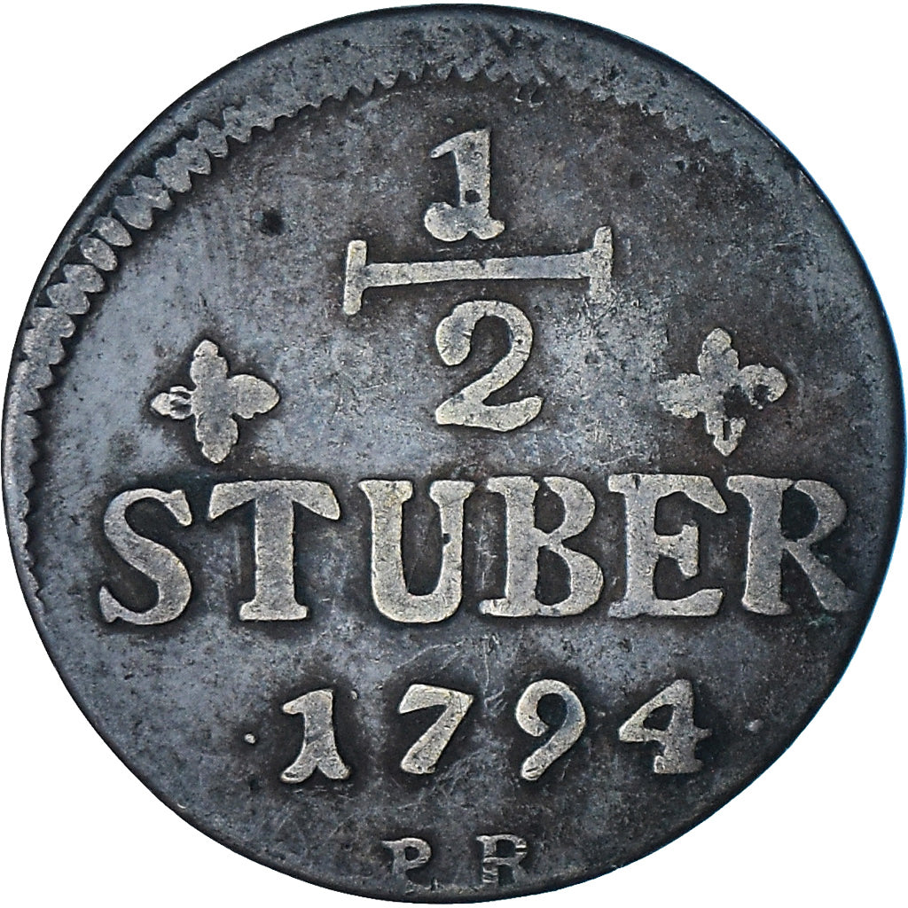 Moneda, Estados alemanes, JULICH-BERG, Karl Theodor, 1/2 Stüber, 1794, MBC