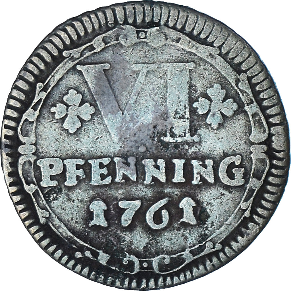 Coin, German States, PADERBORN, Sede Vacante, 6 Pfenning, 1761, M, EF(40-45)