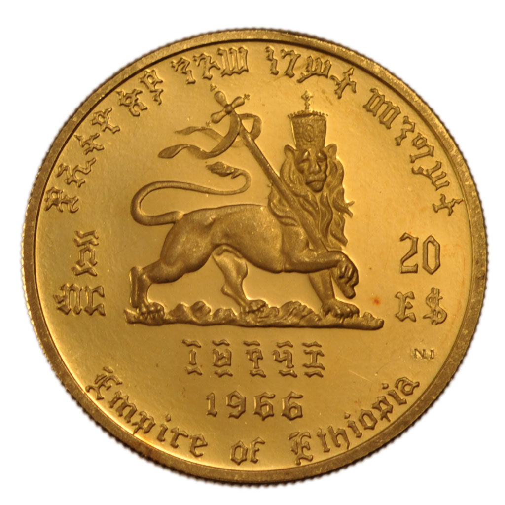 Ethiopia, 20 Dollars, 1966, Addis-Abeba, KM #39, MS(60-62), Gold, 8.11