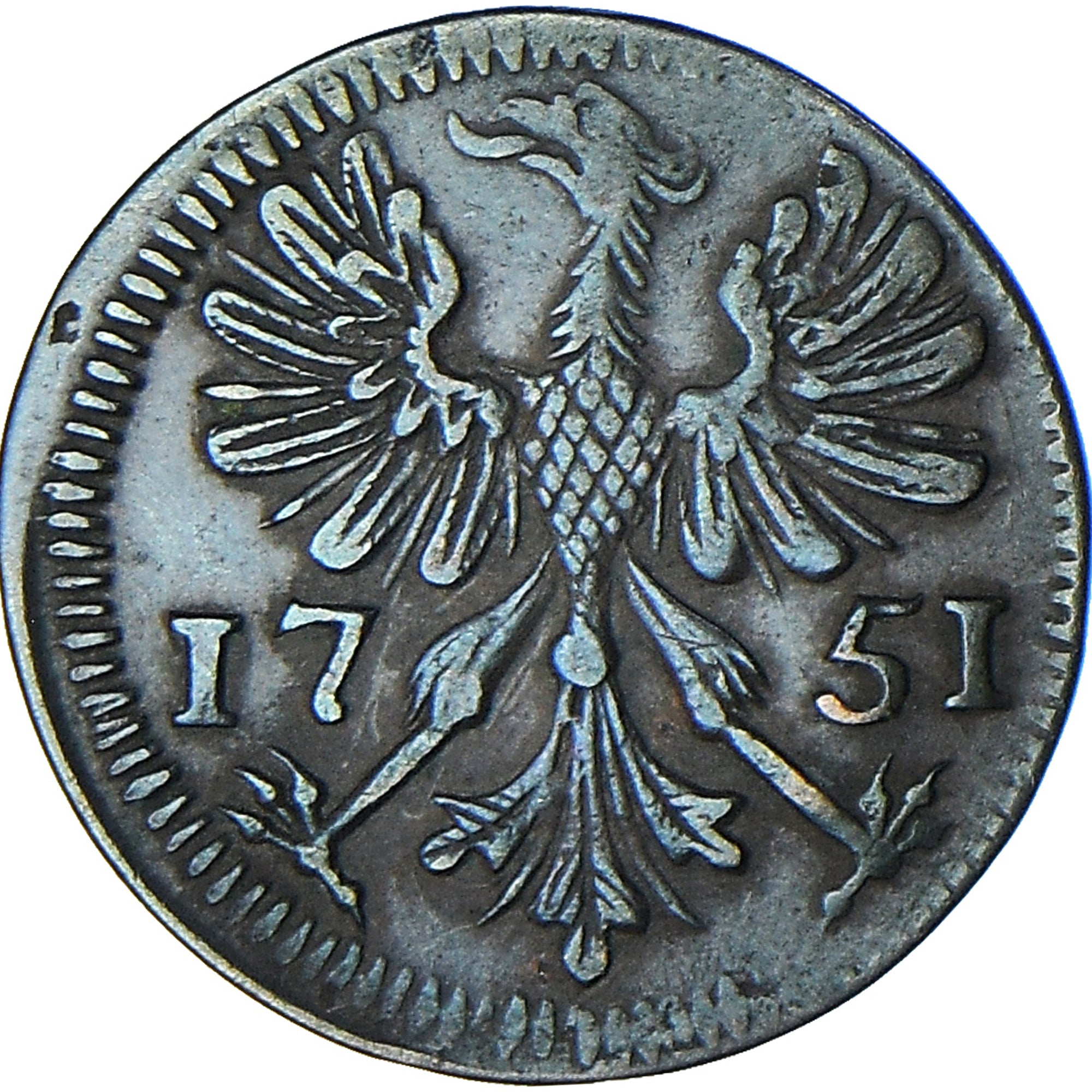 Coin, German States, AACHEN, 4 Heller, 1751, EF(40-45), Copper, KM:31