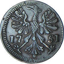 Coin, German States, AACHEN, 4 Heller, 1751, EF(40-45), Copper, KM:31