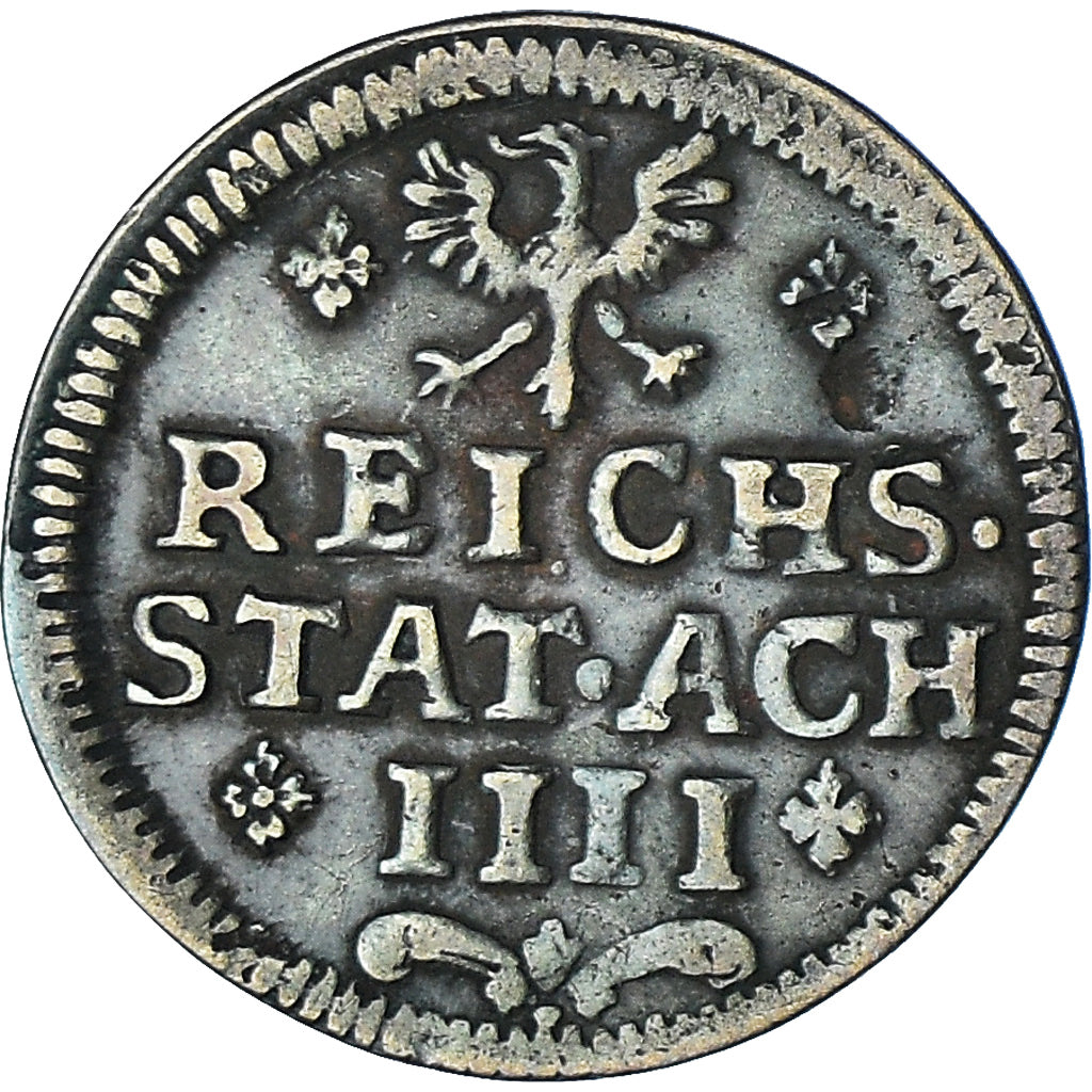 Coin, German States, AACHEN, 4 Heller, 1751, EF(40-45), Copper, KM:31