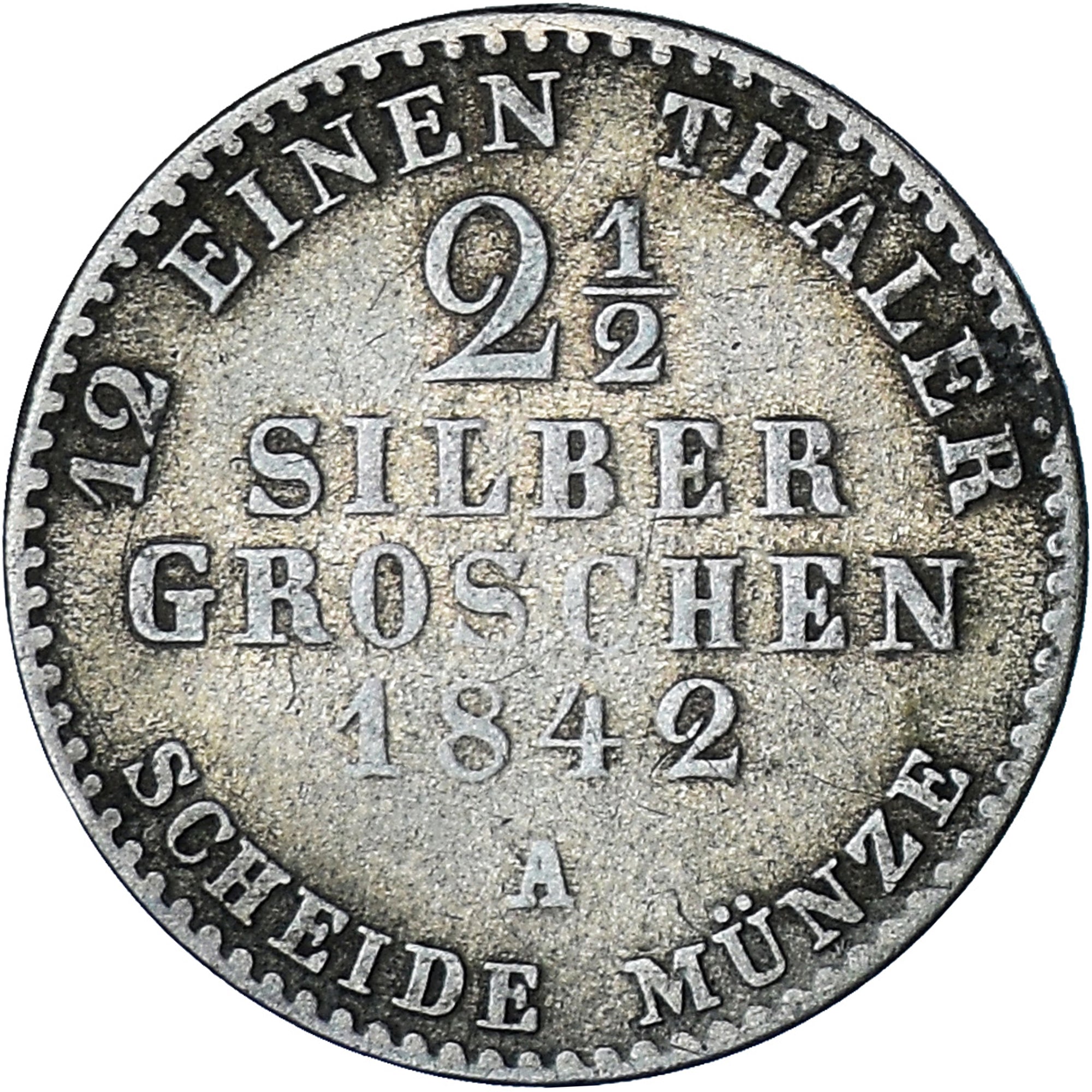 Moneta, Stati tedeschi, PRUSSIA, Friedrich Wilhelm IV, 2-1/2 Silber Groschen