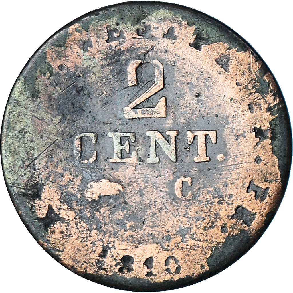 Moneda, Estados alemanes, WESTPHALIA, Jerome, 2 Centimes, 1810, BC+, Cobre