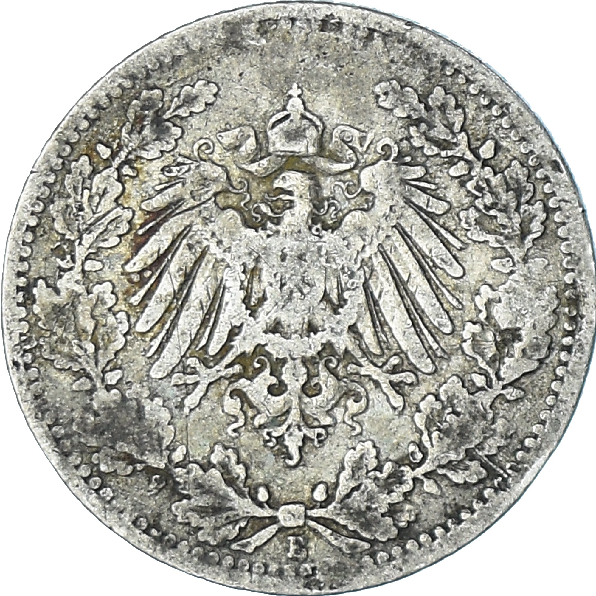 Coin, GERMANY - EMPIRE, 1/2 Mark, 1906, VF(30-35), Silver, KM:17