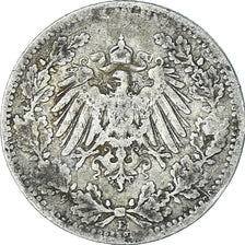 Coin, GERMANY - EMPIRE, 1/2 Mark, 1906, VF(30-35), Silver, KM:17