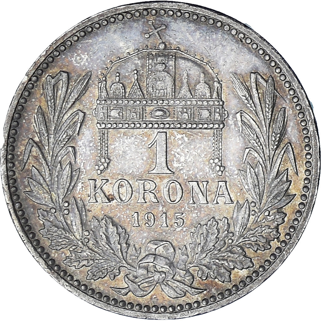 Moneda, Hungría, Franz Joseph I, Korona, 1915, EBC, Plata, KM:492