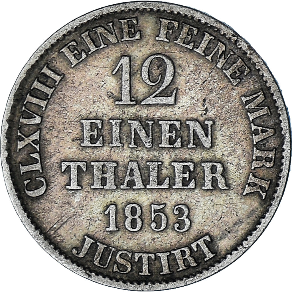 Coin, German States, HANNOVER, Georg V, 1/12 Thaler, 3 Mariengroschen, 1853