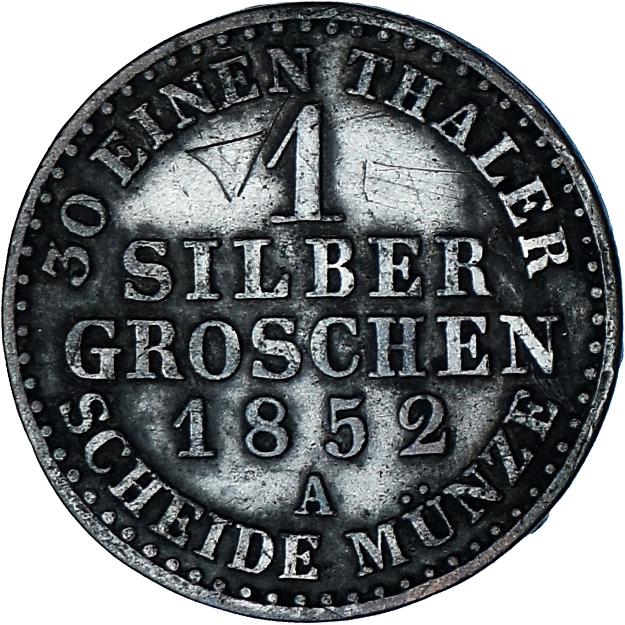 Moeda, Estados Alemães, PRUSSIA, Friedrich Wilhelm IV, Groschen, 1852