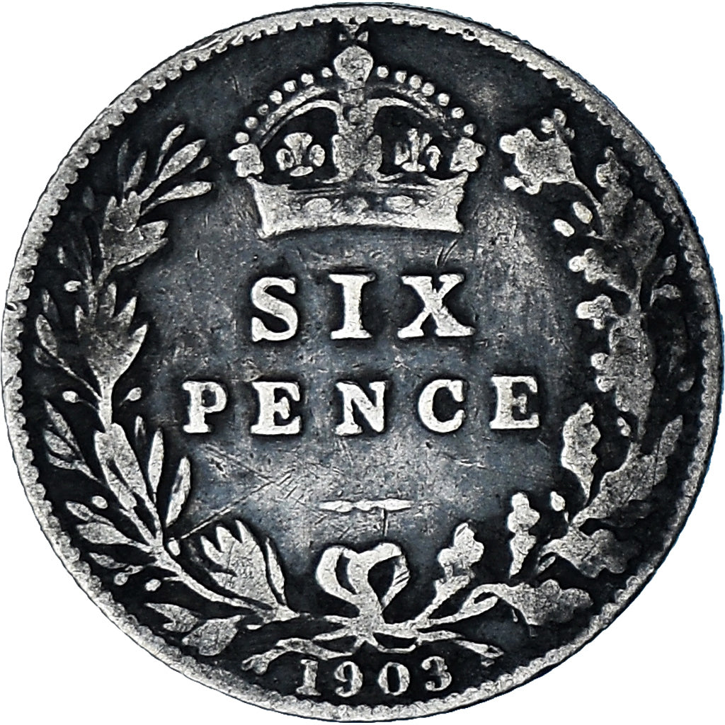 Gran Bretagna, Edward VII, 6 Pence, 1903, MB, Argento, KM:799
