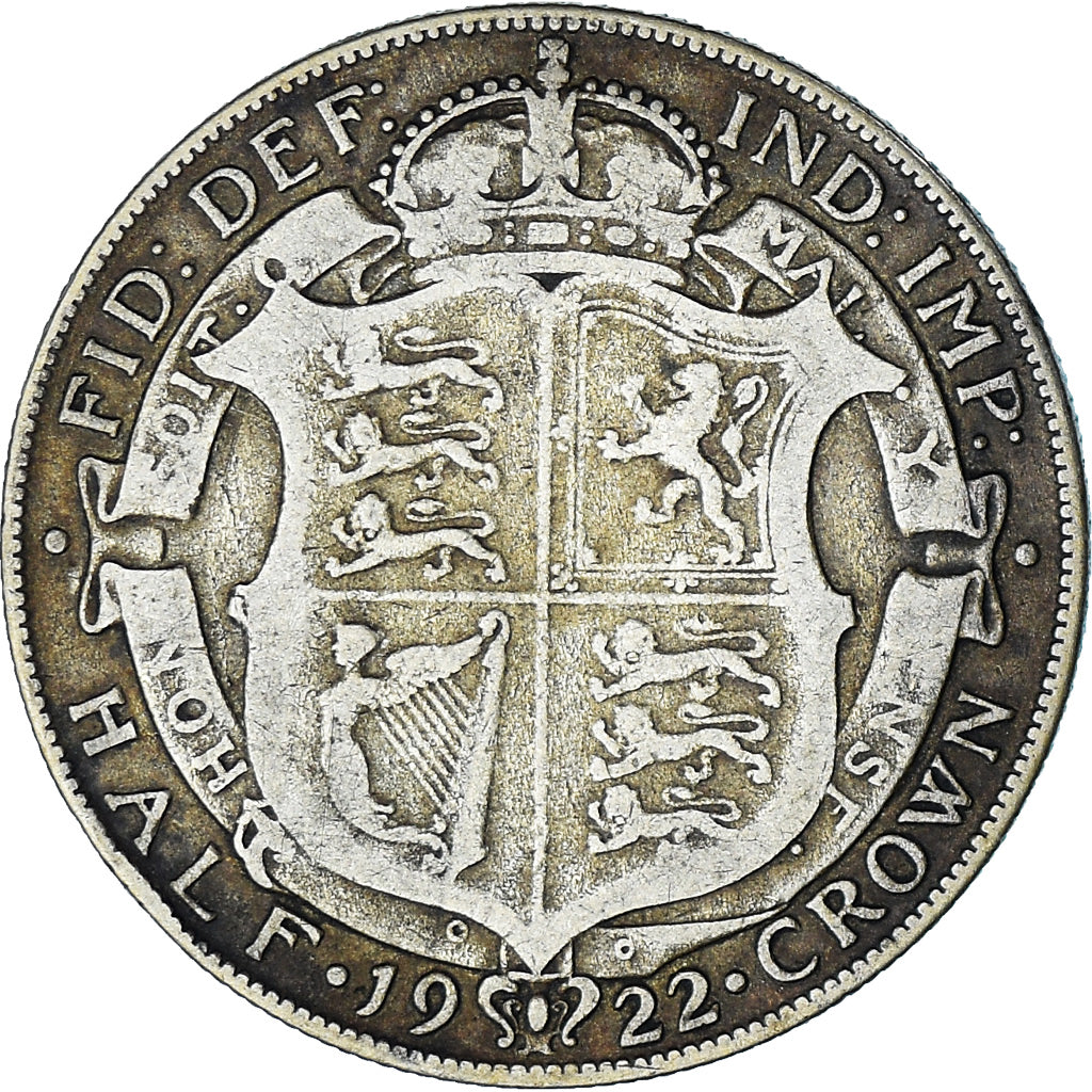 Gran Bretagna, George V, 1/2 Crown, 1922, BB, Argento, KM:818.2