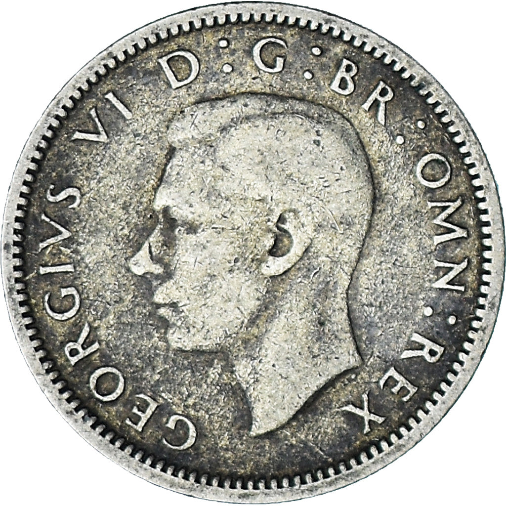 Coin, Great Britain, George VI, 6 Pence, 1946, EF(40-45), Silver, KM:852