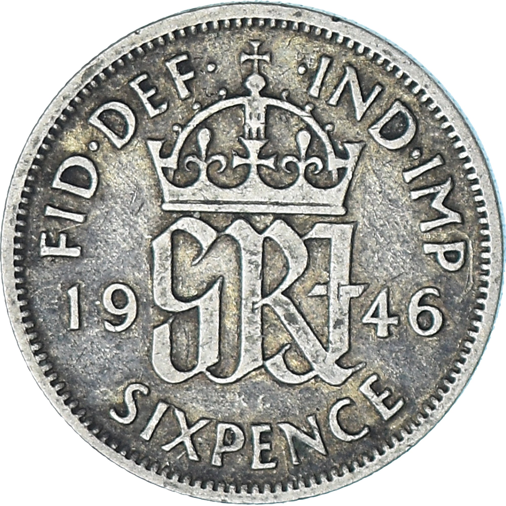 Coin, Great Britain, George VI, 6 Pence, 1946, EF(40-45), Silver, KM:852
