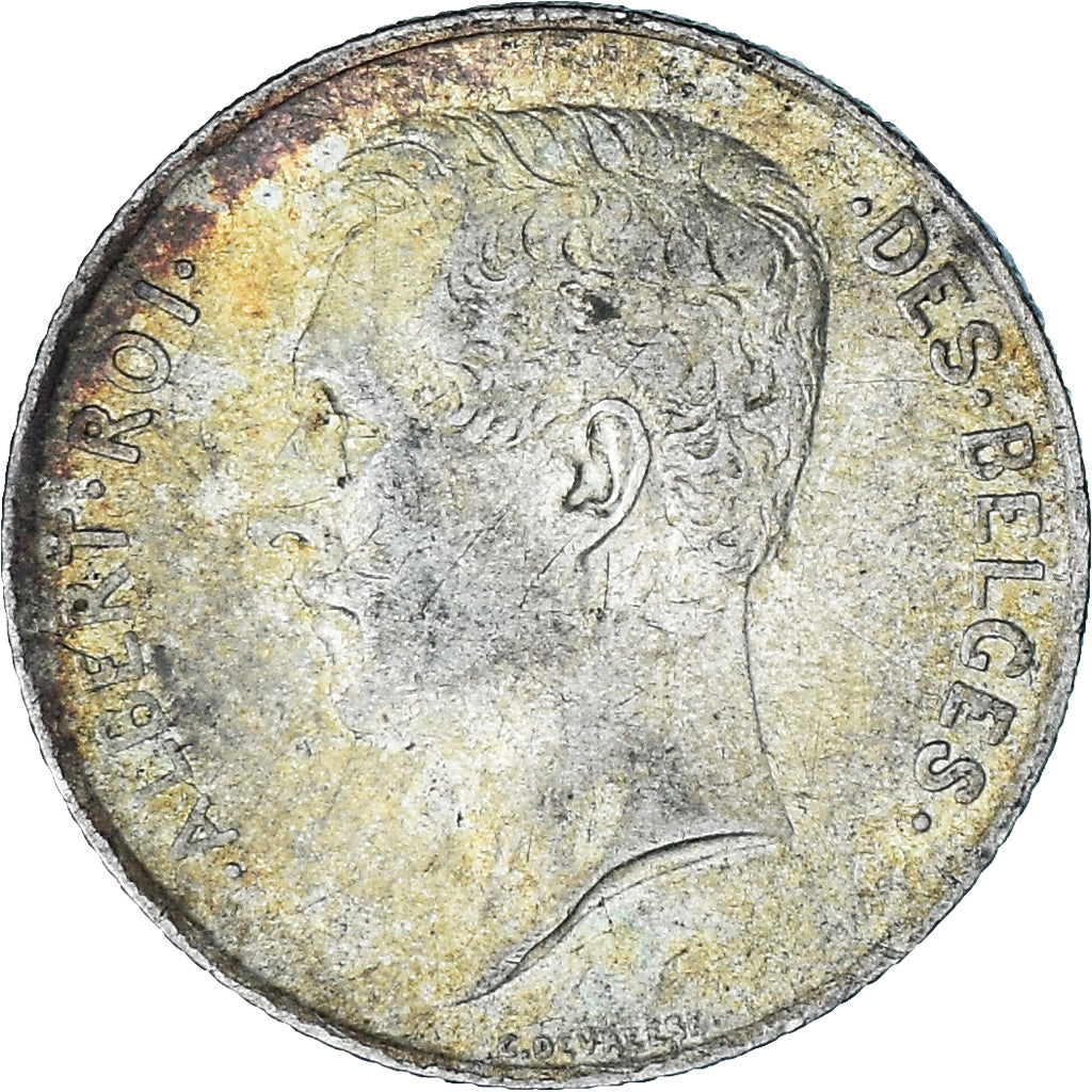 Moneta, Belgia, Franc, 1913, EF(40-45), Srebro, KM:72