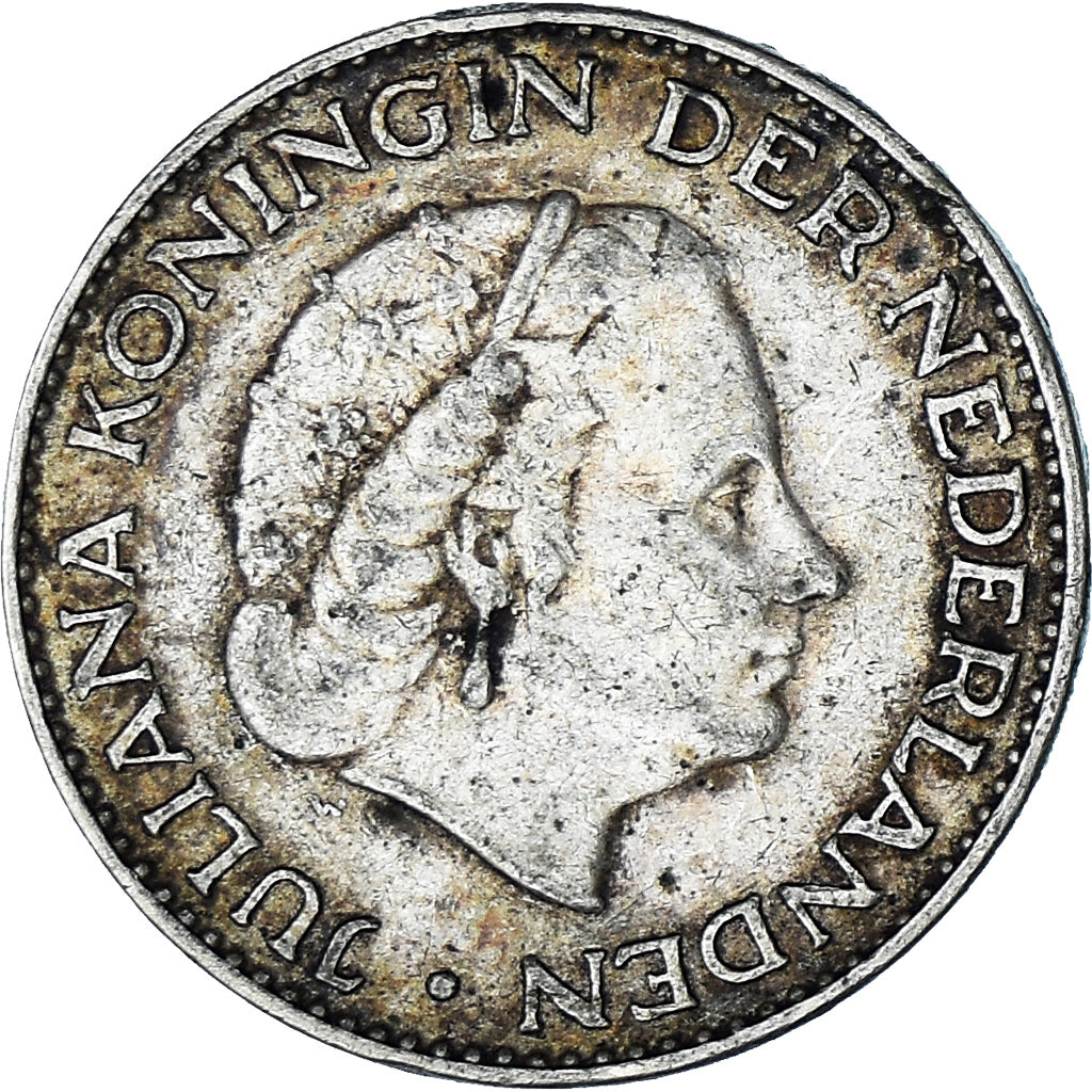 Coin, Netherlands, Juliana, Gulden, 1958, EF(40-45), Silver, KM:184