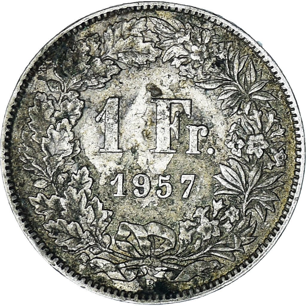 Coin, Switzerland, Franc, 1957, VF(30-35), Silver, KM:24
