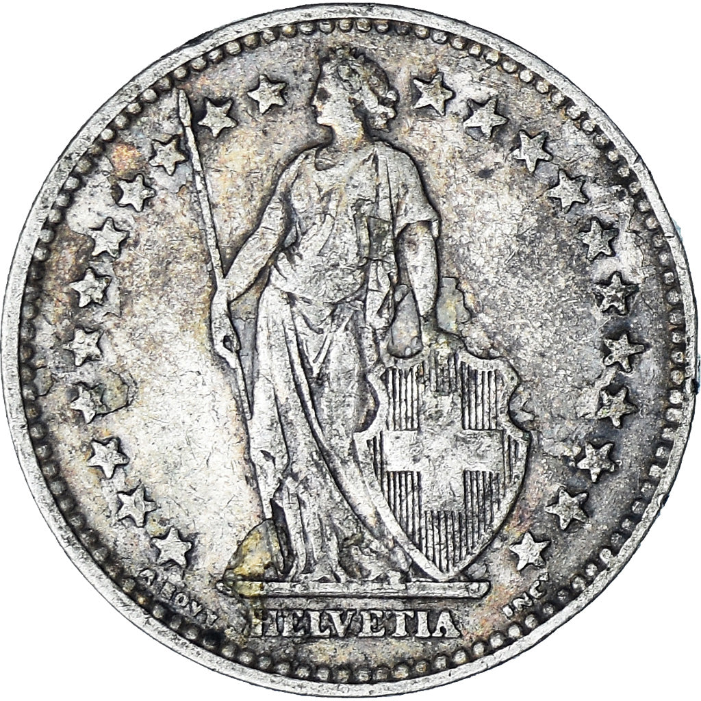 Coin, Switzerland, 2 Francs, 1921, Bern, EF(40-45), Silver, KM:21