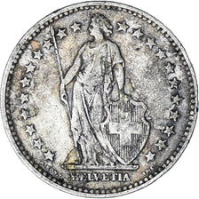 Coin, Switzerland, 2 Francs, 1921, Bern, EF(40-45), Silver, KM:21