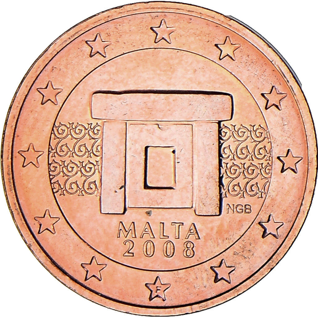 Malta, 2 Euro Cent, 2008, Paris, MS(64), Copper Plated Steel, KM:126