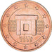 Malta, 2 Euro Cent, 2008, Paris, MS(64), Aço Cromado a Cobre, KM:126