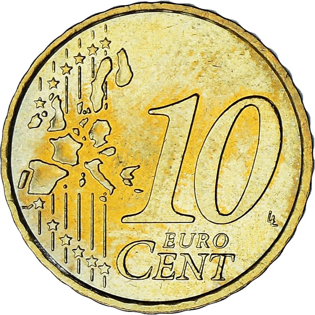 Monaco, Rainier III, 10 Euro Cent, 2003, Paris, MS(63), Brass, KM:170