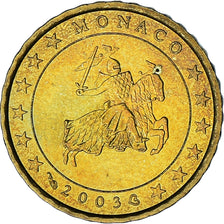 Monaco, Rainier III, 10 Euro Cent, 2003, Paris, MS(63), Brass, KM:170
