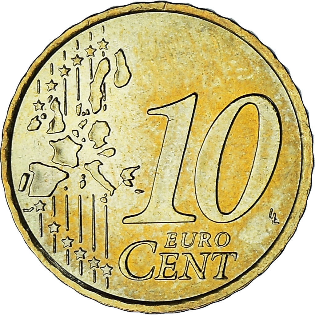 Monaco, Rainier III, 10 Euro Cent, 2003, Paris, UNZ, Messing, KM:170